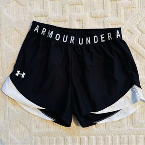 Under Armour Women's Black and White Athletic Shorts